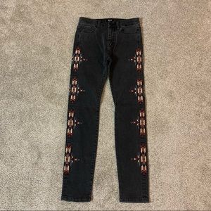 BDG Hi Rise CIGARETTE Embroidered BLACK Jeans